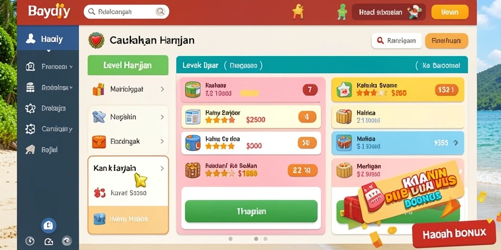 Tampilan antarmuka game yang menarik dan mudah dinavigasi.